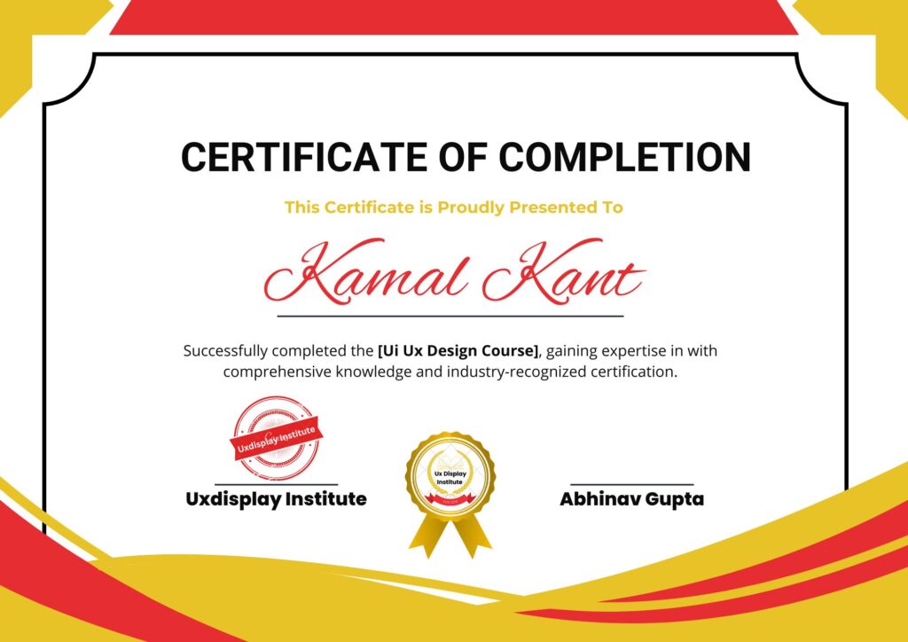 Blue and Gold Elegant Curved Certificate Of Achievement Certificate